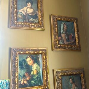 4 Prints Custom Framed Unknown Artist